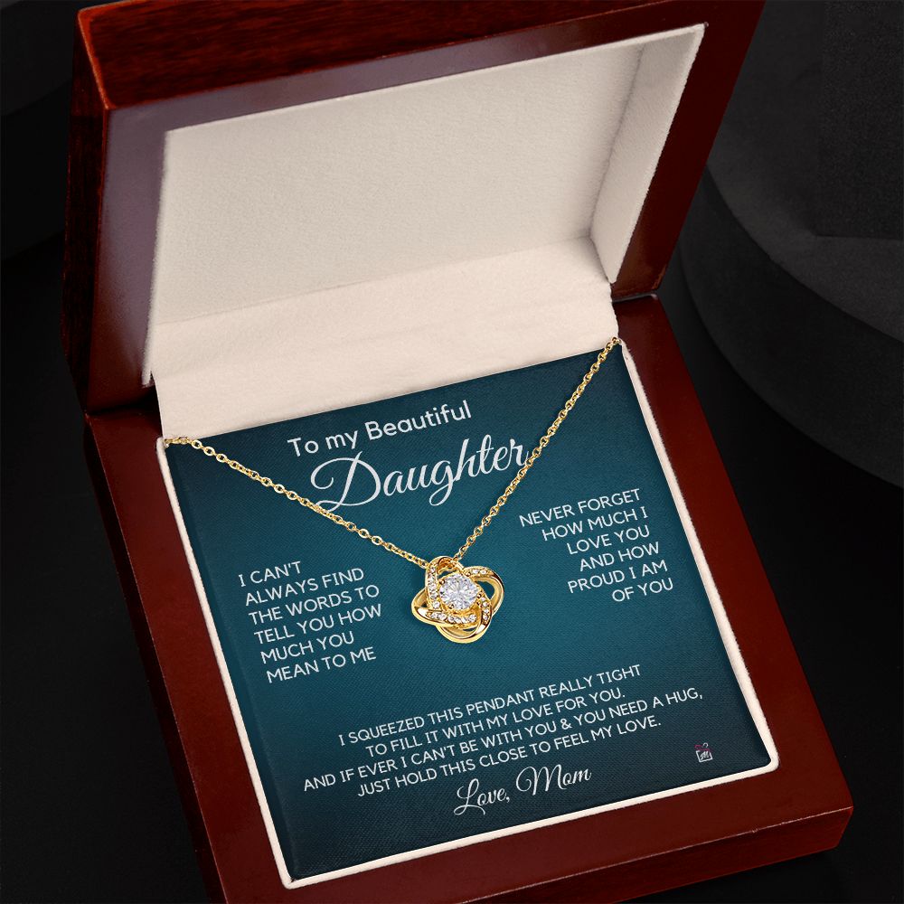 To Daughter, from Mom - How Much You mean To Me - Love Knot Necklace