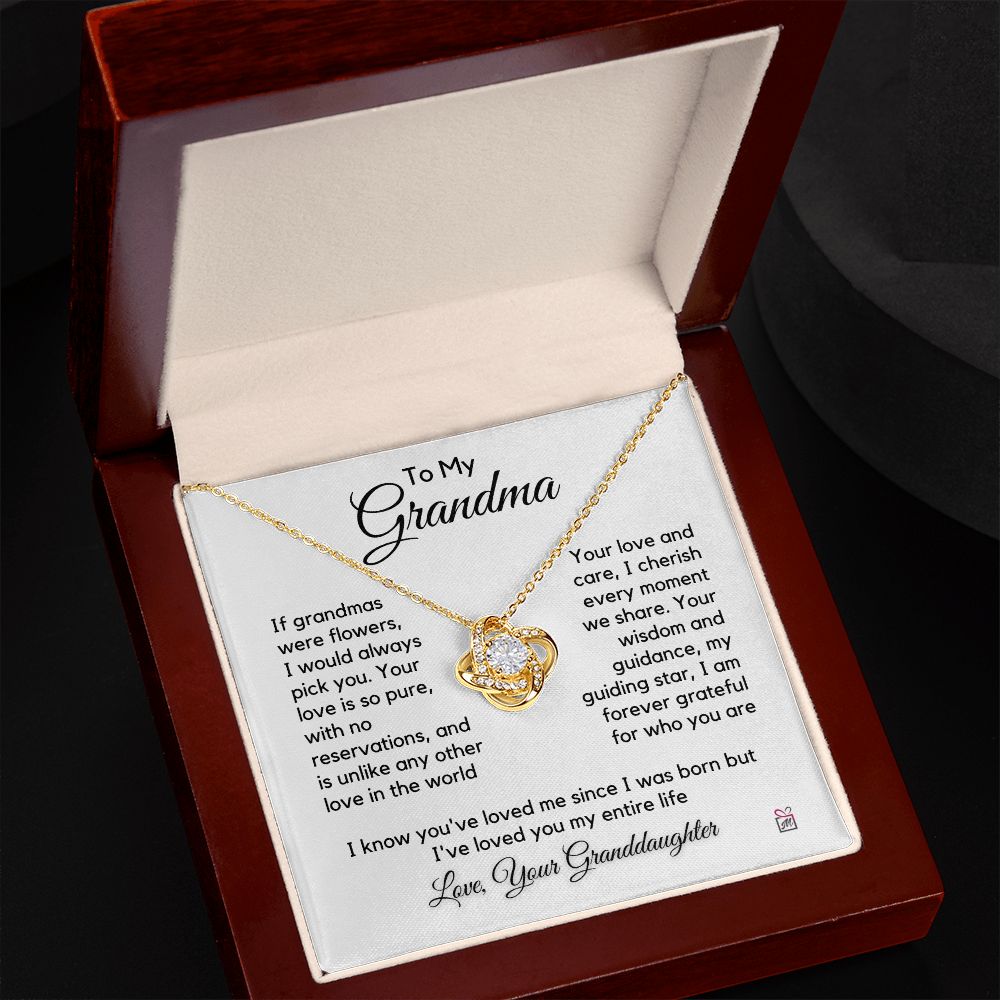 To Grandma, from Granddaughter - I Would Always Pick You- Love Knot Necklace