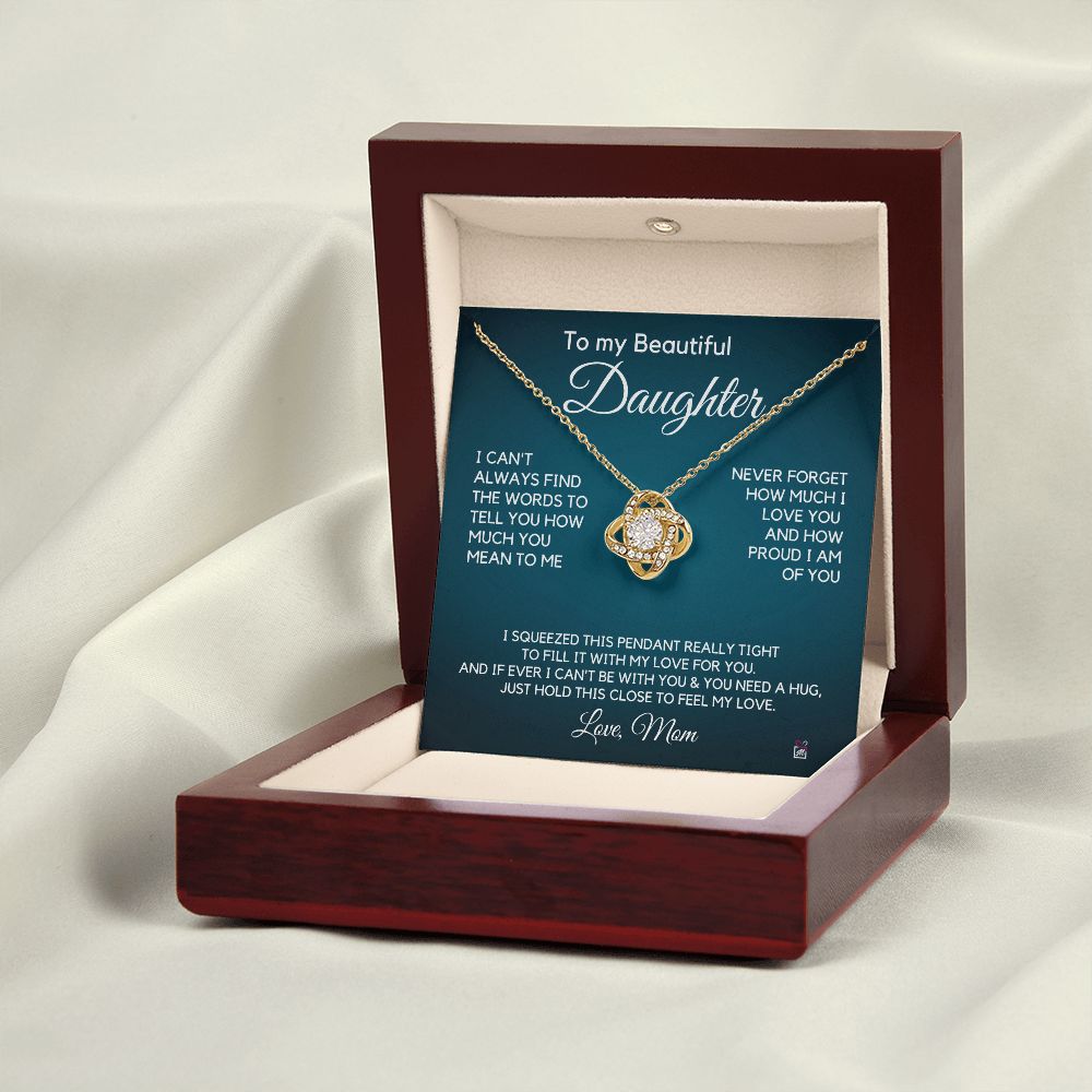 To Daughter, from Mom - How Much You mean To Me - Love Knot Necklace