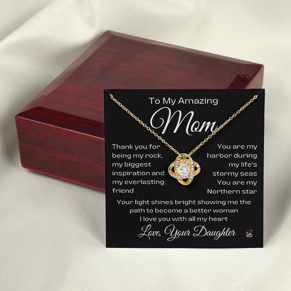 To Mom, from Daughter - You Are My Northern Star - Love Knot Necklace