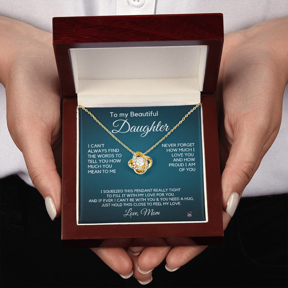 To Daughter, from Mom - How Much You mean To Me - Love Knot Necklace