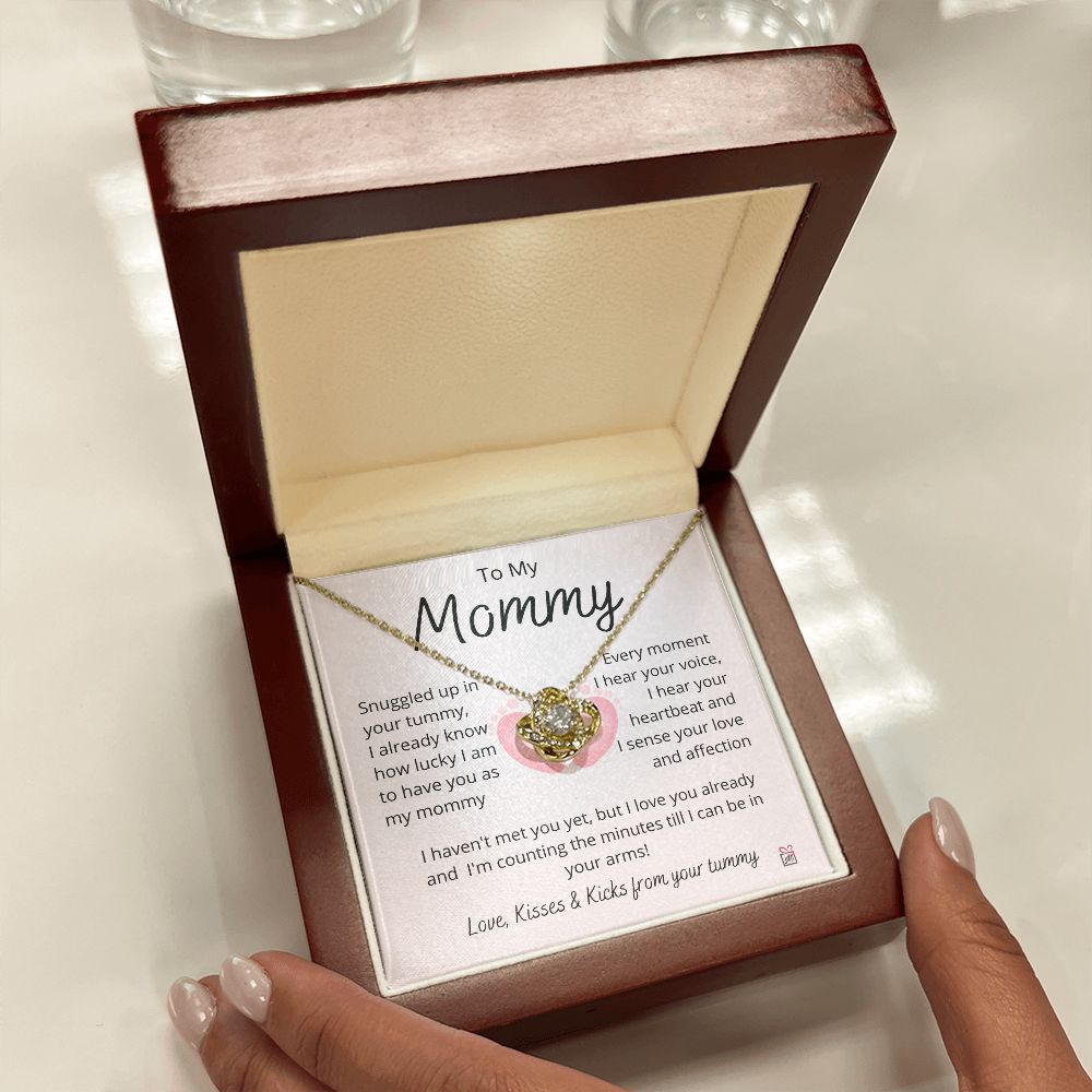 To Mom To Be - I Can't Wait To Meet You - Love Knot Necklace