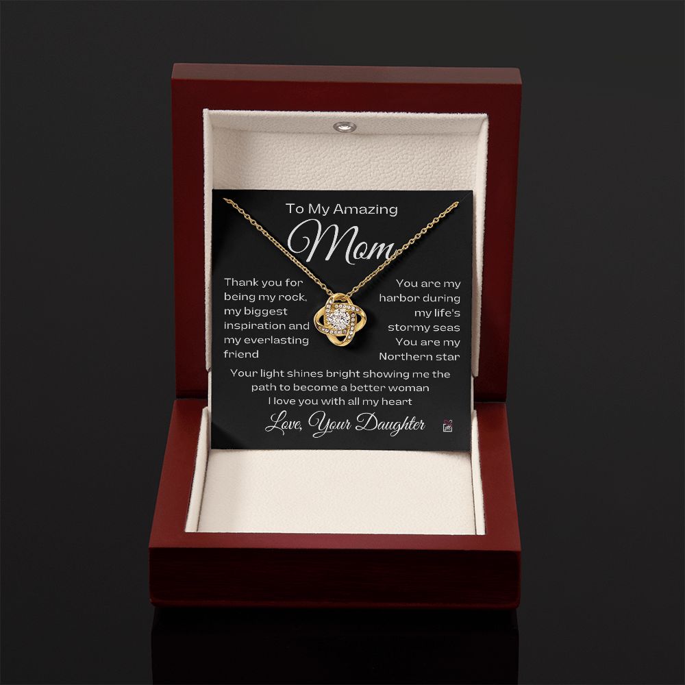 To Mom, from Daughter - You Are My Northern Star - Love Knot Necklace