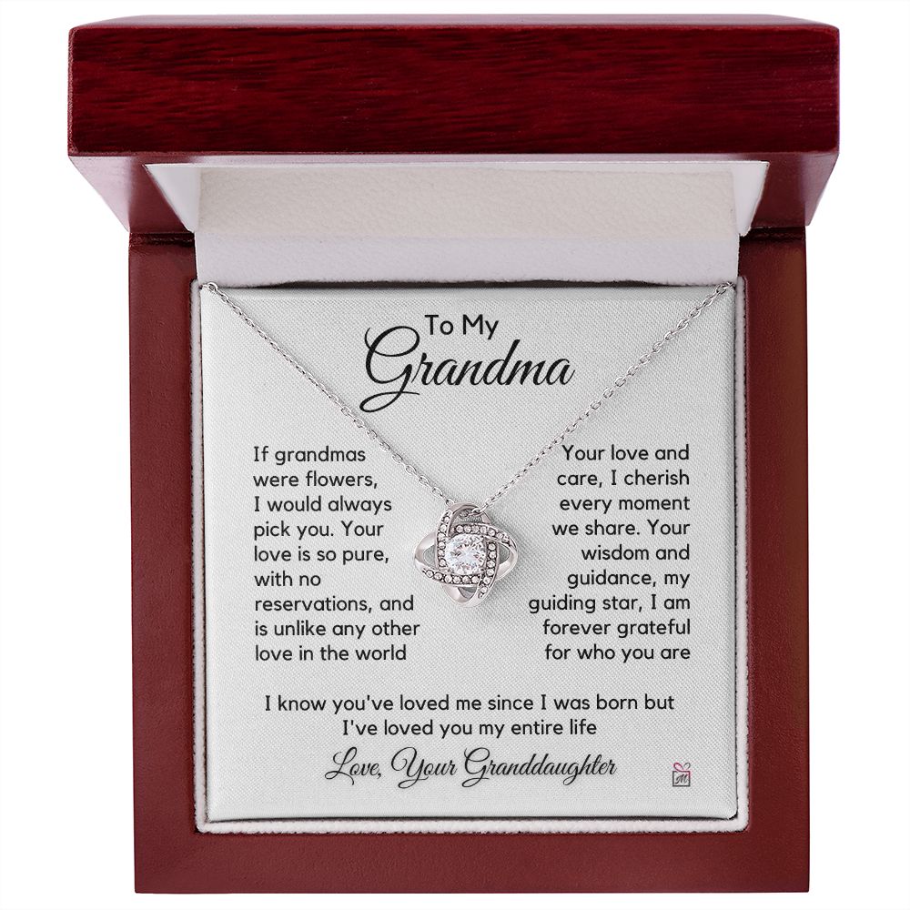 To Grandma, from Granddaughter - I Would Always Pick You- Love Knot Necklace