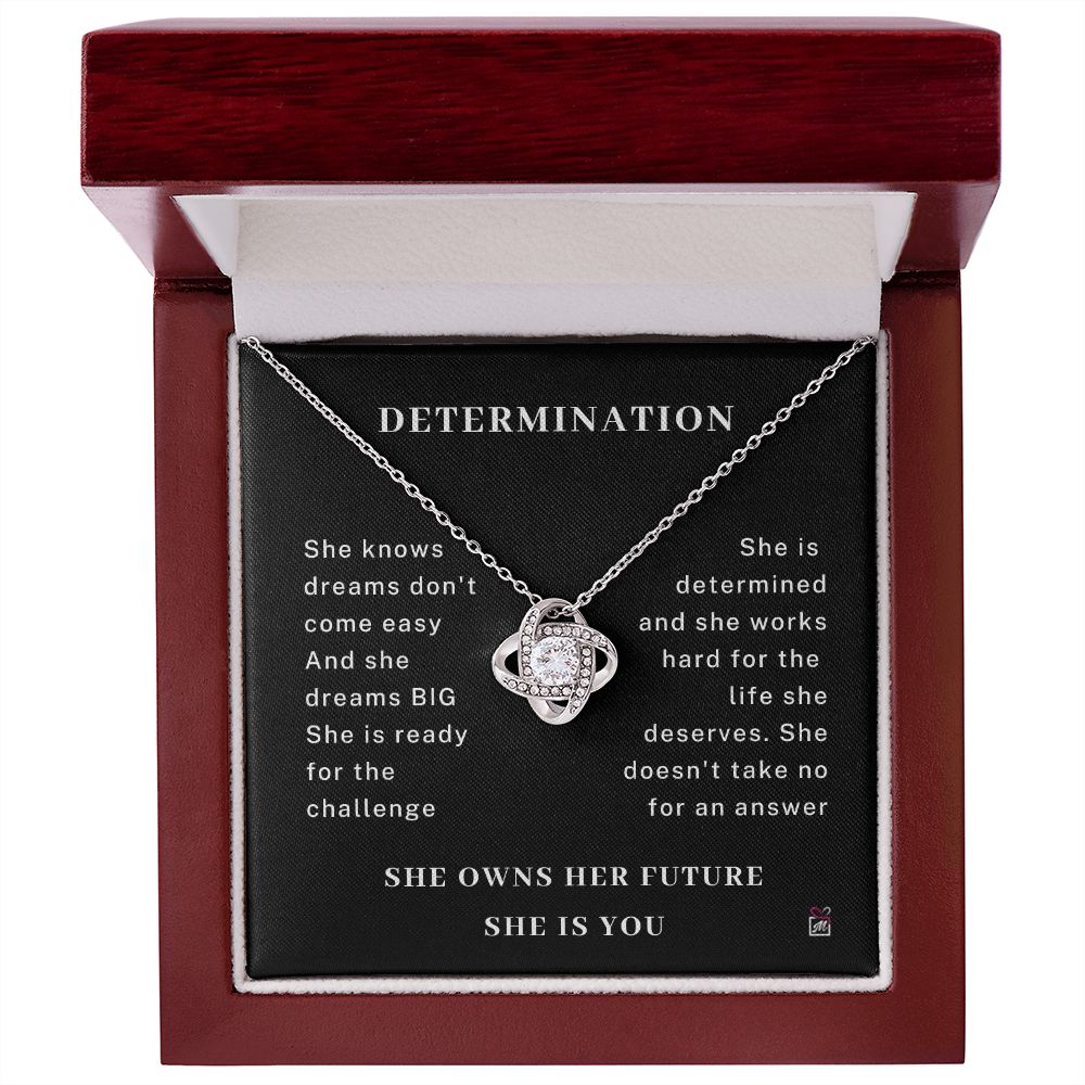 Motivational -She Owns Her Future- Love Knot Necklace
