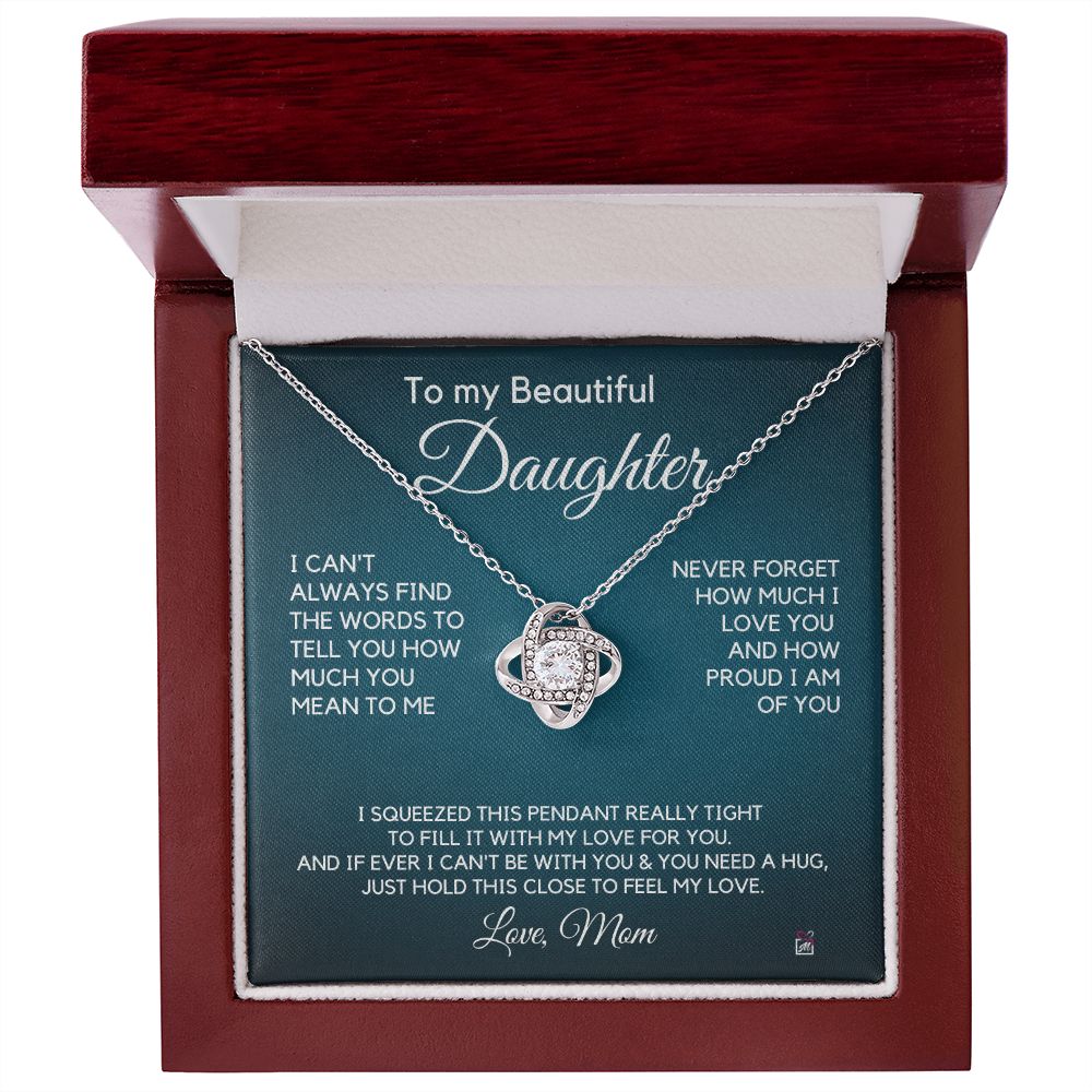 To Daughter, from Mom - How Much You mean To Me - Love Knot Necklace