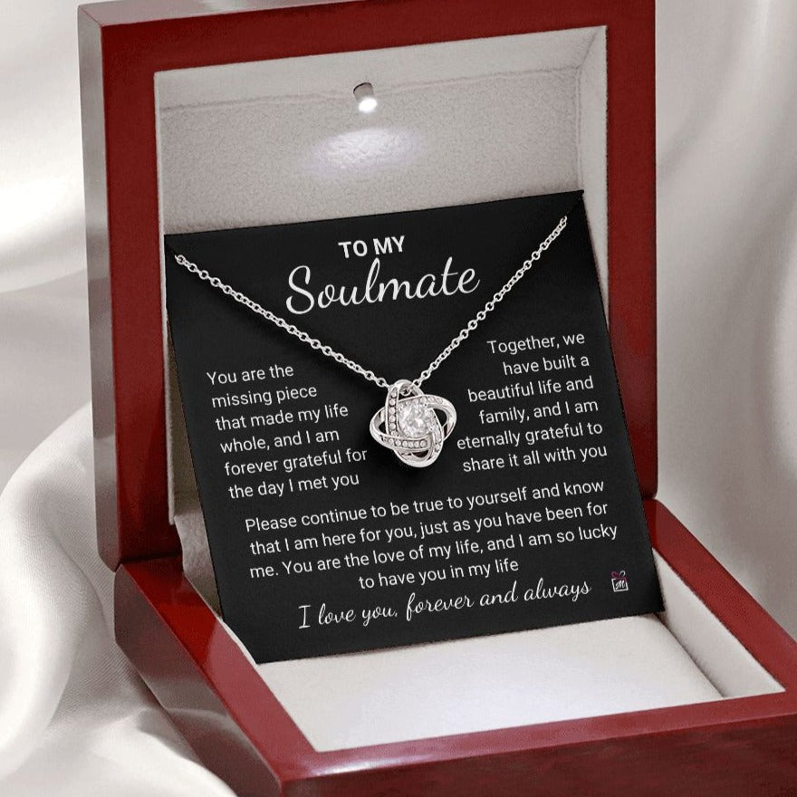 To Soulmate - You Make My Life Whole -  Love Knot Necklace