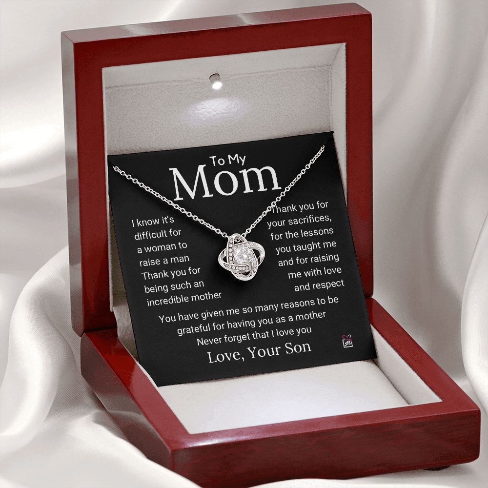 To Mom, from Son - An Incredible Mother - Love Knot Necklace