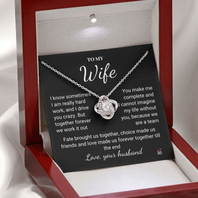 To Wife - I Know I Drive You Crazy - Love Knot Necklace