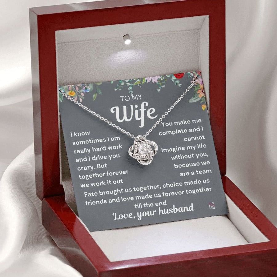 To Wife - I Know I Drive You Crazy - Love Knot Necklace PM072