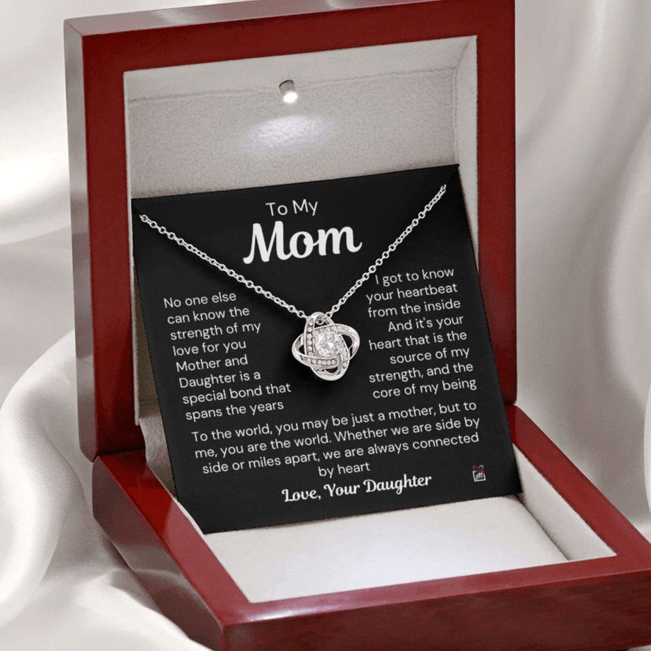 To Mom, from Daughter - The Source Of My Strength - Love Knot Necklace