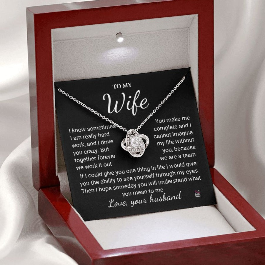 To Wife - I Know I Drive You Crazy - Love Knot Necklace PM076