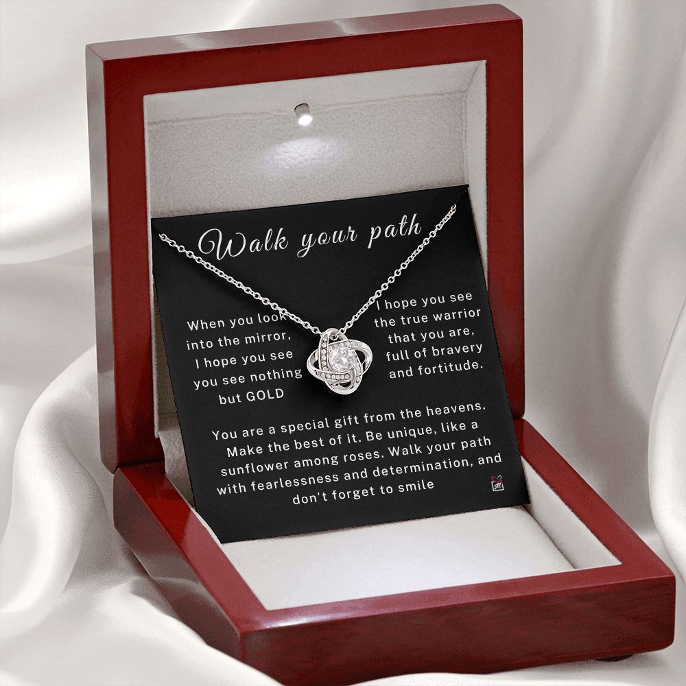 Walk Your Path - Motivational Love Knot Necklace