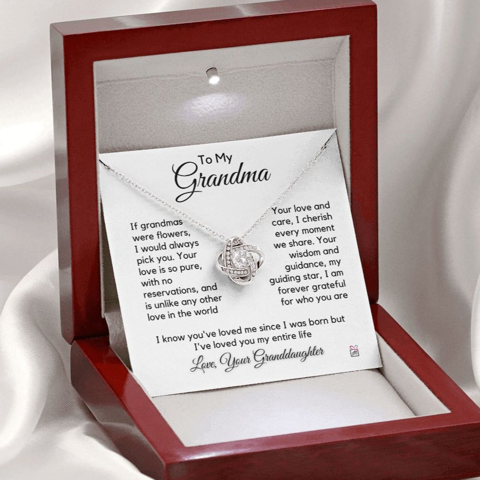 To Grandma, from Granddaughter - I Would Always Pick You- Love Knot Necklace