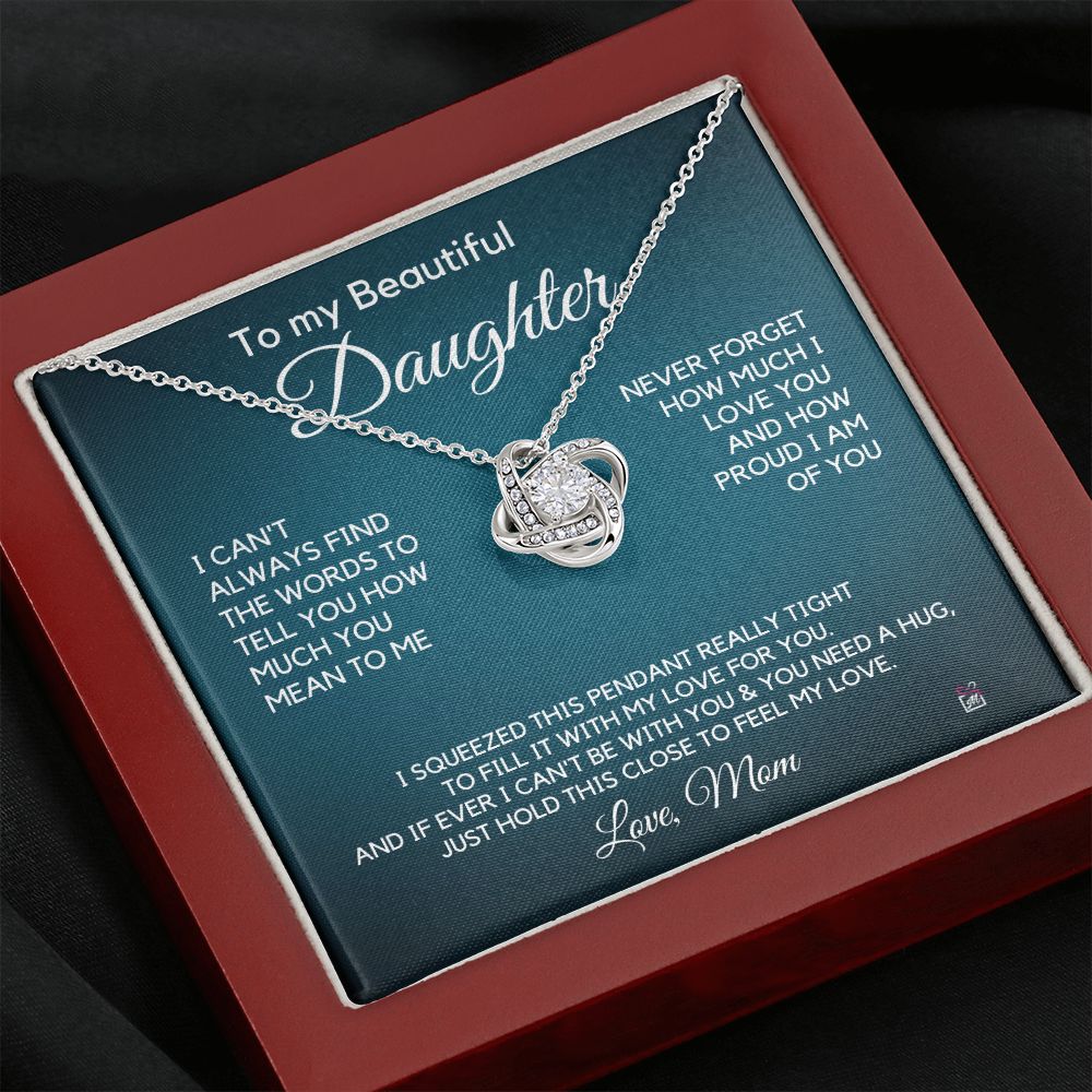 To Daughter, from Mom - How Much You mean To Me - Love Knot Necklace
