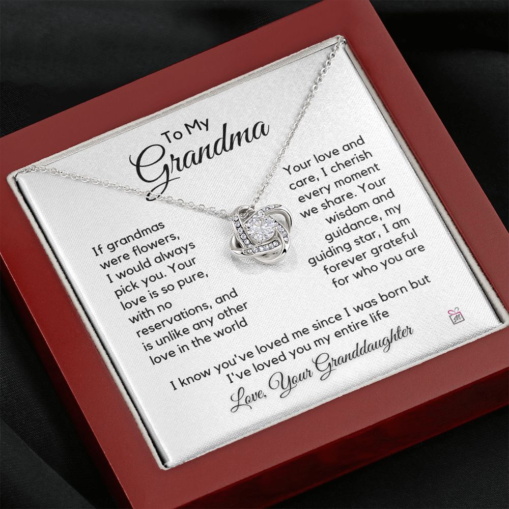 To Grandma, from Granddaughter - I Would Always Pick You- Love Knot Necklace