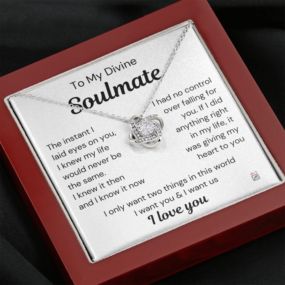 To Soulmate - The Instant I Laid Eyes On You - Love Knot Necklace