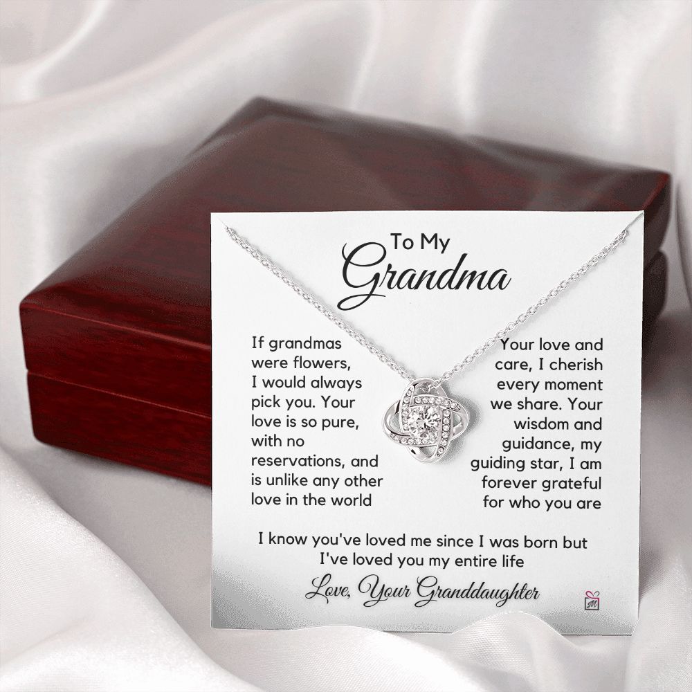 To Grandma, from Granddaughter - I Would Always Pick You- Love Knot Necklace