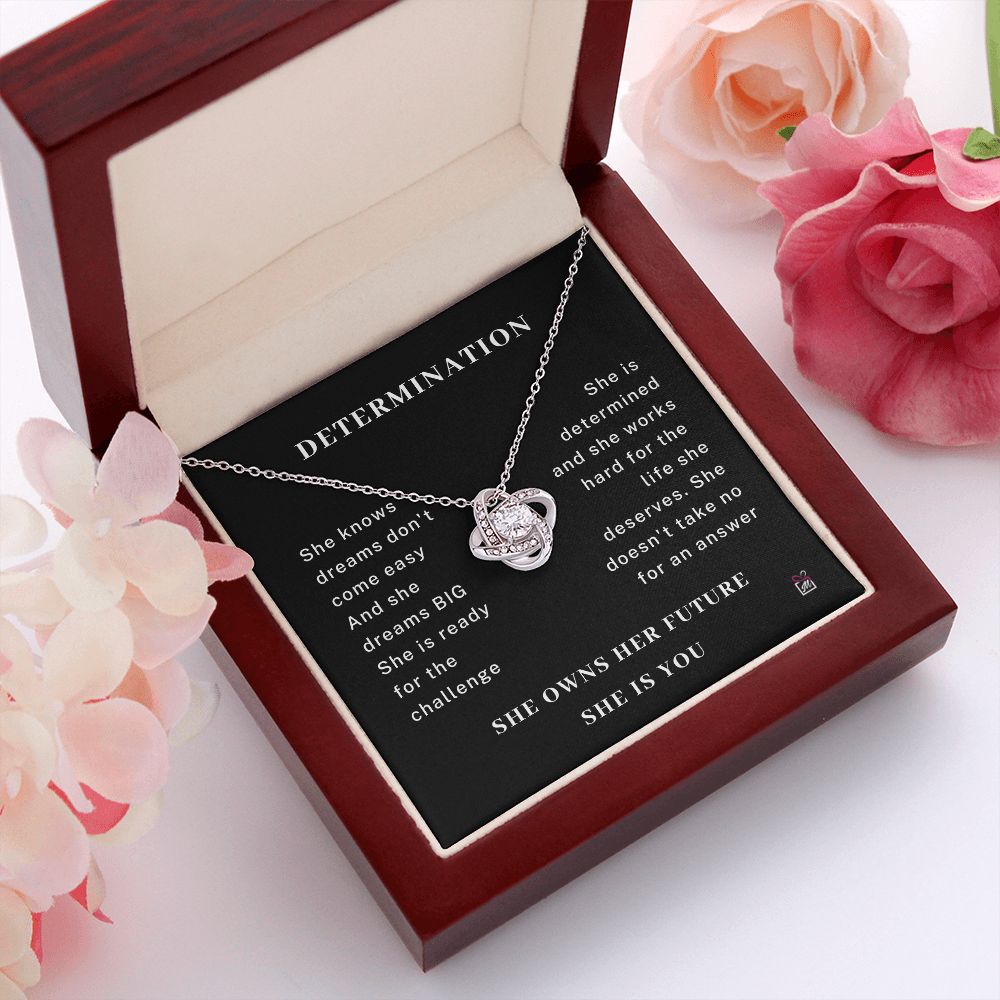 Motivational -She Owns Her Future- Love Knot Necklace