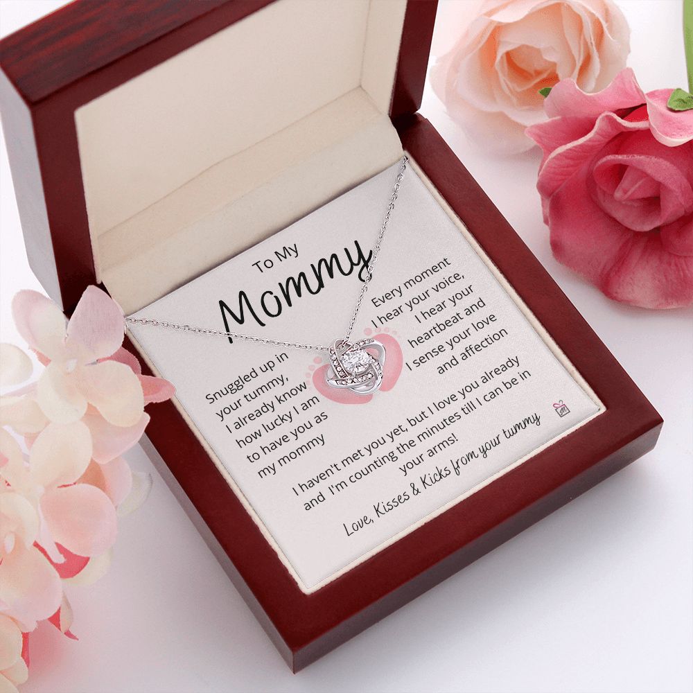 To Mom To Be - I Can't Wait To Meet You - Love Knot Necklace