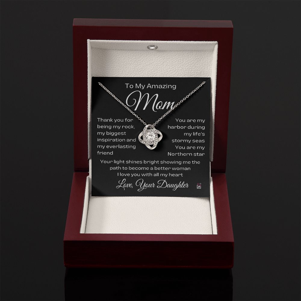 To Mom, from Daughter - You Are My Northern Star - Love Knot Necklace