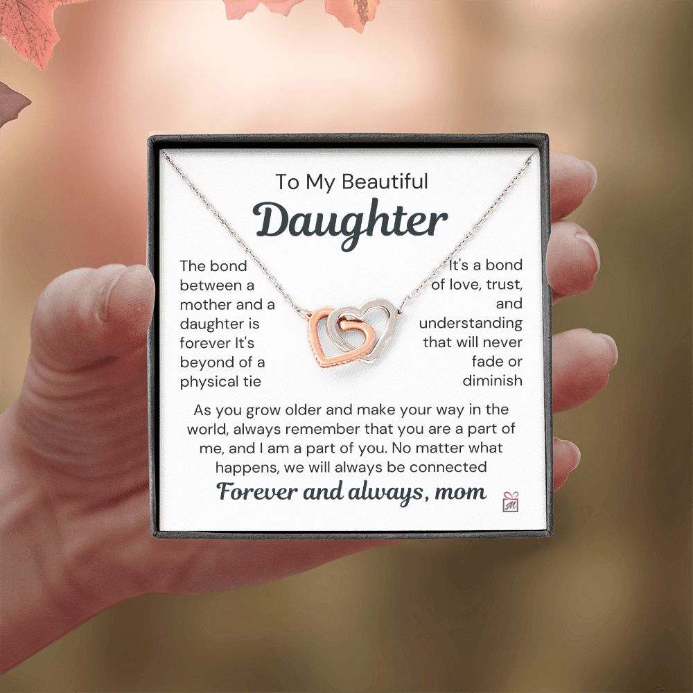 To Daughter, from Mom - Our Bond Is Forever - Interlocking Hearts