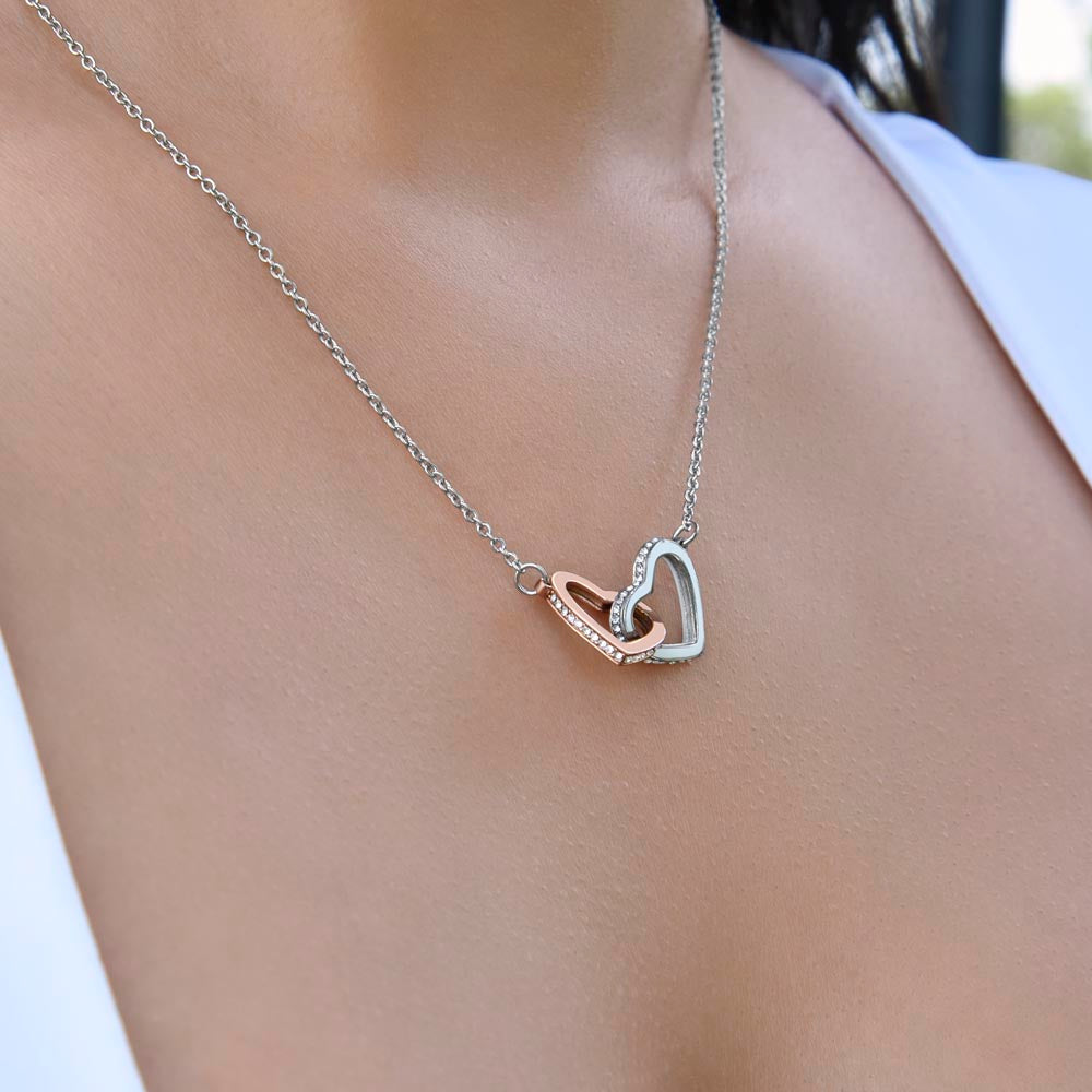 To My Amazing Mom, From Daughter - My Northern Star - Interlocking Heart Necklace