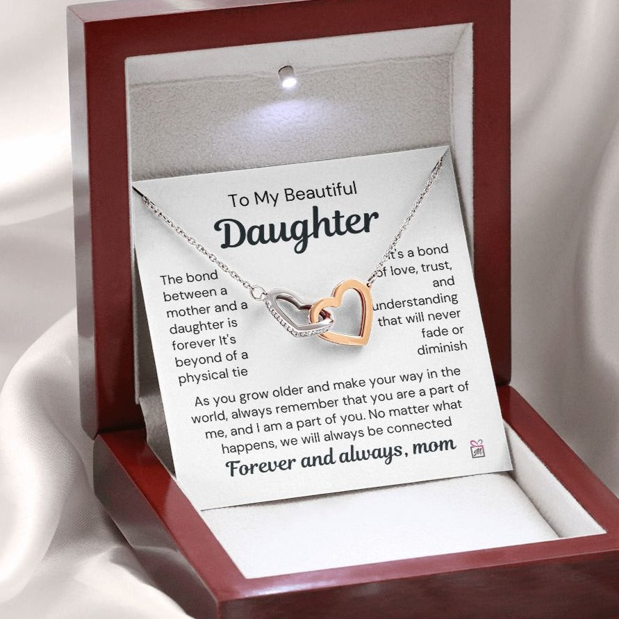 To Daughter, from Mom - Our Bond Is Forever - Interlocking Hearts