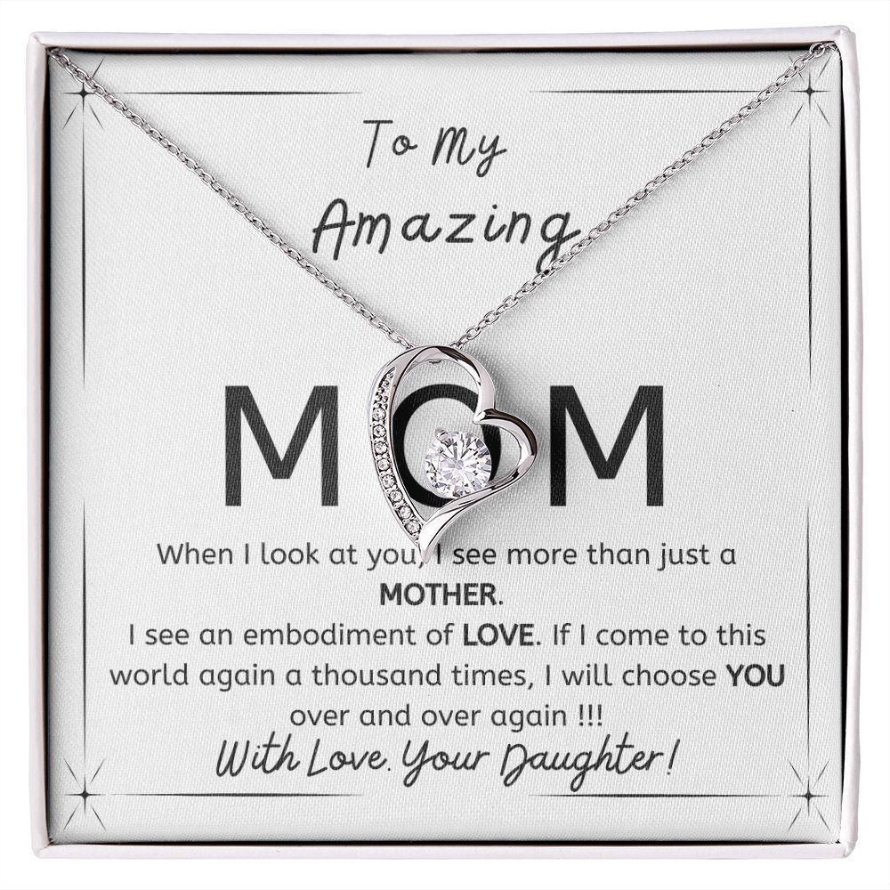 To My Amazing Mom - Gift from Daughter - I will choose you over and over - Forever Love necklace minimal