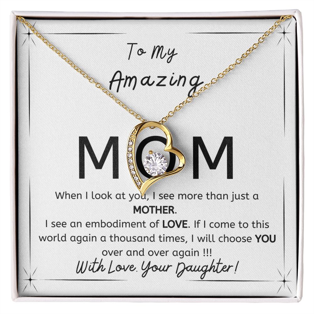 To My Amazing Mom - Gift from Daughter - I will choose you over and over - Forever Love necklace minimal