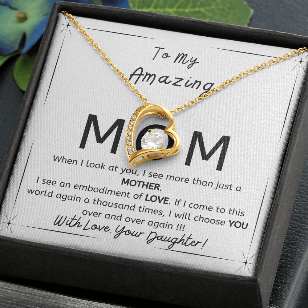 To My Amazing Mom - Gift from Daughter - I will choose you over and over - Forever Love necklace minimal