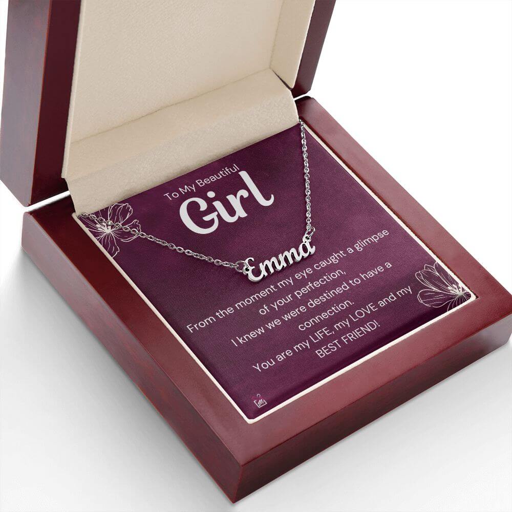 Customized Gift for Girlfriend - A Glimpse Of Your Perfection - Personalized Name Necklace